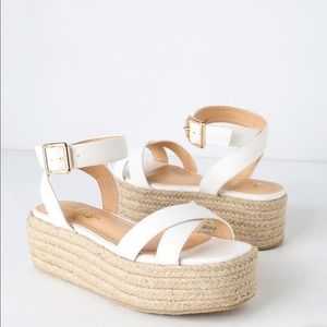 White espadrille sandals